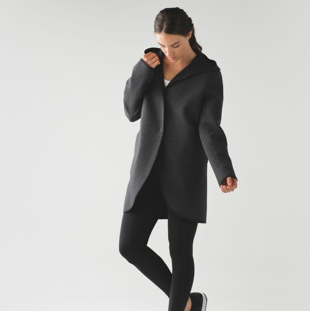 Lululemon City Bound Wrap Heathered Black Jacket